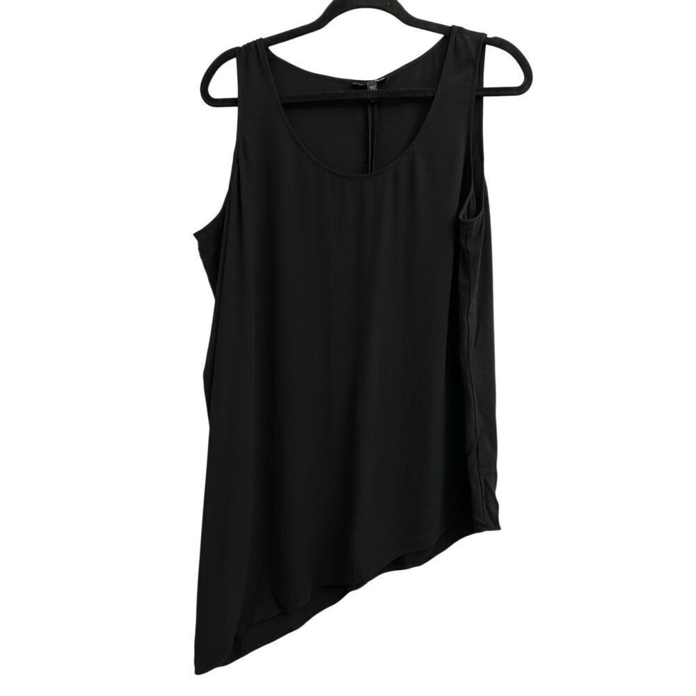 Eileen Fisher Asymmetrical Washable Silk Blouse size M oversized minimalist natu